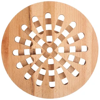 Creative Home Rund Heißer Topfuntersetzer Holz | 19,5 x 19,5 x 1,5 cm | Umkehrbar Untersetzer Topf | Tisch- & Thekenschutzunterlage | Topfuntersetzer Hitzebeständig & Umweltfreundlich