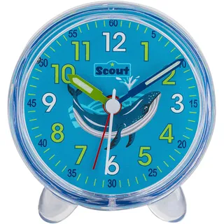 Kinderwecker SCOUT "Favorit", transparent, Wecker, Kinder, Quarzwecker, Geschenkidee, Kinderzimmer, Jungen, Schulanfang, Wal