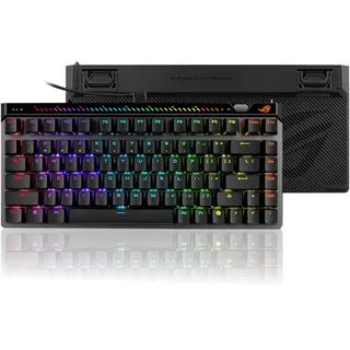 ROG Falchion Ace 75 HE Gaming-Tastatur mit im laufenden Betrieb austauschbaren magnetischen HFX V2X-Schaltern, Rapid Trigger Toggle, 8000-Hz-Abtastrate, Einstellrad, PBT-Tastenkappen (Schwarz)