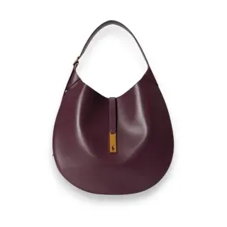 Polo Ralph Lauren für Damen. 428867518017 Große Polo ID Schultertasche aus weinrotem Leder (OSFA), Lässig, Kastanienbraun
