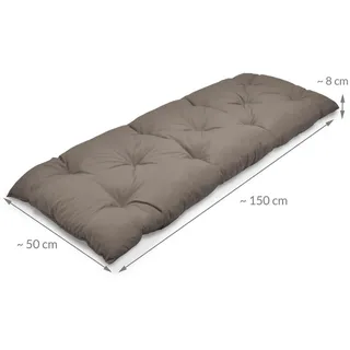 Beautissu Bankauflage 150 x 50 x 10 cm taupe 1 St.
