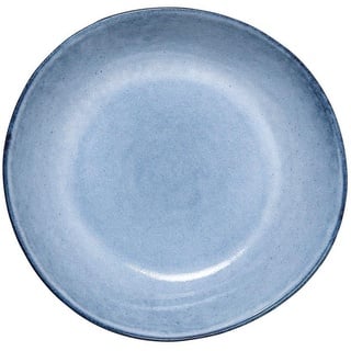 Bloomingville Suppenteller Sandrine Schale, 1 Stück blau/blue Keramik 900ml 22cm tiefer Essteller Speiseteller Teller einfarbig dänisches Design blau