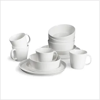 SPRINGLANE Geschirrset 16-tlg. Sweet Scandi, Weißes Geschirrservice für 4 Personen aus New Bone Keramik, skandinavisches Design, matt