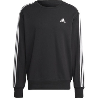 adidas Herren Essentials French Terry 3-Stripes Sweatshirt, black, XL