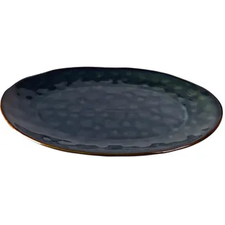 Kadum Keramikteller Geschirrset Teller-Set Tafelservice Speiseteller Pastateller Frühstücksteller Bowl Mediterran Blau-Grün-Gold (4x Speiseteller Ø 31 cm)