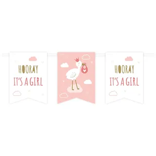 PD-Party 7024701 Neugeborenes Baby Girl Party Flagge Banner Dekoration, 8,5cm Länge x 8,5cm Breite x 7,5cm Höhe
