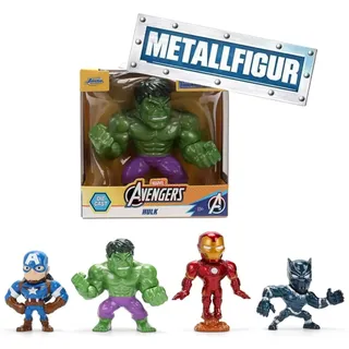Jada Toys Marvel Avengers Figur (1 Stück) - 1 von 4 Sammelfiguren aus Metall (Ironman, Captain America, Hulk, Black Panther) für Fans und Sammler ab 8 Jahre, Auswahl per Zufallslos, 6,5 cm, Welle 2