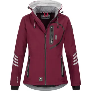 Softshelljacke ARCTIC SEVEN "ASNicolia", Damen, Gr. XS, rot (bordeaux, grau), Obermaterial: 96% Polyester, 4% Elasthan. Innenseite: 100% Polyester, Jacken Softshelljacke, funktionale Outdoorjacke mit abnehmbarer Kapuze