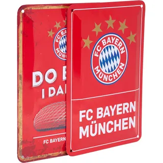 FC Bayern München Metallschild 2er-Set 2023 rot Unisex