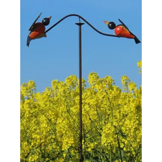 Pommerntraum ®| Windspiel Vogelwippe Metallwindspiel Gartendeko Vogel Vögel | Gartenpendel Gartenwippe Gartenstecker Gartenkunst Unruhe Vögelchen Vogelskulptur Windornament Gartenpoesie (BLAUE VÖGEL)