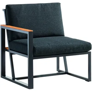 Sieger Loungeendteil, Grau, Holz, Teakholz, links montierbar, einzeln stellbar, 73x78.5x77 cm, erweiterbar, Loungemöbel, Outdoorsofas