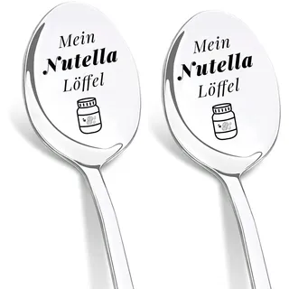 DIKARIYA Mein Nutella Löffel, Löffel mit Gravur Erdnussbutter Liebeslöffel | Nutella Geschenke Liebeslöffel Hochzeitsgeschenke für Brautpaar, Liebe Jahrestag Geschenke Geburtstagsgeschenk Frauen Männer
