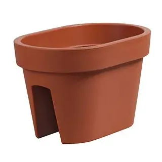 Erhard-Trading Balkonkasten Altea Geländertopf Blumenkasten Blumentopf Geländer oval rund bunt (oval, terrakotta)