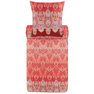 Bassetti Bettwäsche RAGUSA, Satin, 2 teilig, Áus satinierter Baumwolle mit Allover-Print rot