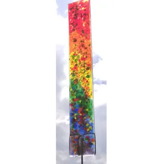 Glas-Stadl Die Glas Fusing Manufaktur Gartenstecker Garten Deko-Objekte Sonnenfänger Farben Galaxie 6 cm x 39 cm