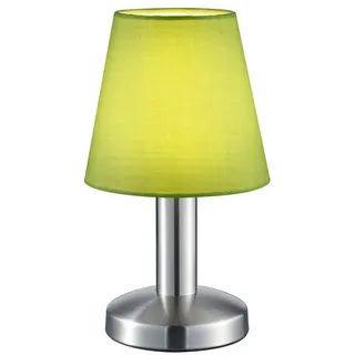 TRIO Leuchten LED Nachttischlampe, Dimmfunktion, LED wechselbar, Warmweiß, klein-e Nachttisch-lampe Touch dimmbar Vintage Design Grün, Höhe 24cm grün|silberfarben