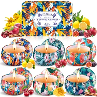 ENCOUN Duftkerze Set, Duftkerzen Geschenkset, Scented Candle Set (6 Pack), Natürliches Sojawachs Kerzen, Hawaii Serie Duftkerze für Weihnachten, Muttertag, Valentinstag, Geburtstag, Bad, Yoga