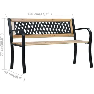 vidaXL Gartenbank 120 x 63 x 77 cm Braun
