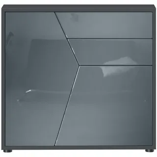 Vladon Benny 79 x 74 x 36 cm Schwarz matt/Grau Hochglanz