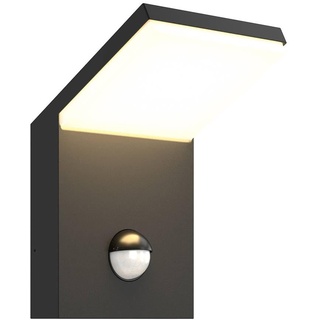 Lucande LED Wandleuchte außen 'Nevio' mit Bewegungsmelder (spritzwassergeschützt) (Modern) in Alu aus Aluminium (1 flammig,) - Wandlampe für Außenwand/Hauswand, Haus, Terrasse und Balkon