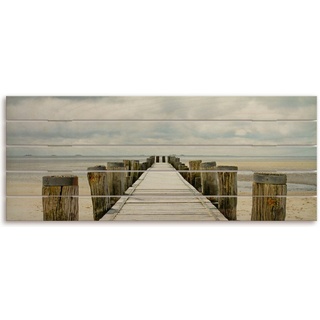 Artland Holzbild Steg ins Watt, Strandbilder (1 St) beige