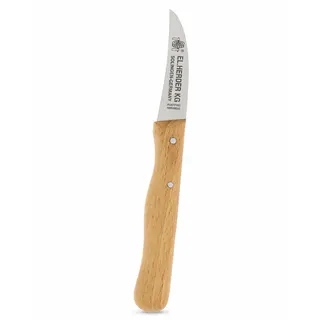 El Herder Schälmesser 6 cm - Gebogenes Tourniermesser - Solingen Edelstahl - Beige