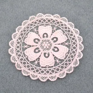 Wambere 6 Stück 13 cm Gestickte Tischset-Untersetzer aus Spitze,Spitze Deckchen Häkeln Handgemacht Spitze Untersetzer Rund Tischset,Für Tischdekoration,Hochzeitsdekoration,Festivaldekoration,Rosa
