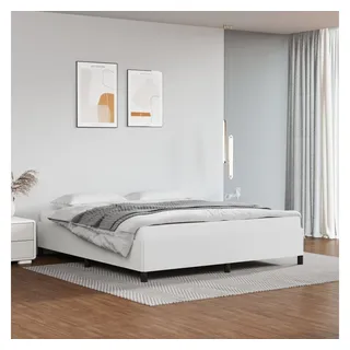 vidaXL Bett Bettgestell Weiß 160x200 cm Kunstleder weiß 200 cm x 160 cm