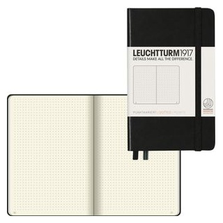 Leuchtturm1917 Notizbuch 333915 Pocket, A6, gepunktet, 93 Blatt, schwarz, Hardcover