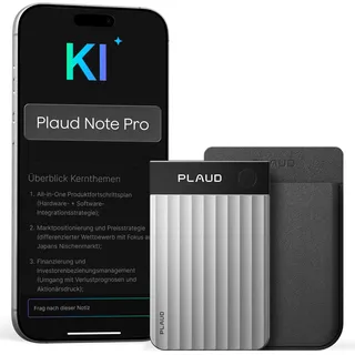Plaud Note Pro KI Digitales Diktiergerät Aufnahmegerät mit KI Schreibfunktion und Zusammenfassen Profis & Teams Voice Recorder Multimodale Eingabe Stunden Aufnahme Audiorekorder für Meetings