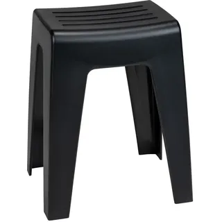 Wenko Badhocker Kumba Duschhocker schwarz, belastbar bis 120 kg, 38 x 47 x 32 cm