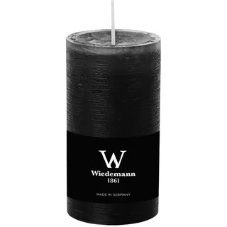 Wiedemann Kerzen Rustic Stumpenkerze 90 x Ø 58 mm (H x Ø), Farbe Schwarz, mit Abbrandschutz, durchgefärbte Stumpenkerzen in rustikaler Optik, geeignet für Deko, Party, Event, Hochzeit, Adventskranz