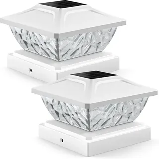 2 Stück Solar-Pfostenkappen-Lichter, 2 Modi, helle Solar-Pfostenlichter, für den Außenbereich, wasserdicht, Zaunpfostenkappen-Lichter,