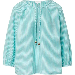 s.Oliver Musselin-Bluse mit Raglanärmeln und Raffung Blau XS