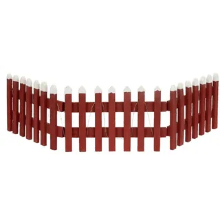 ECD Germany Deko Holz Zaun 90 x 21 cm rot