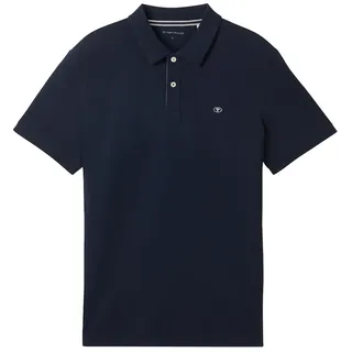 Tom Tailor Herren Piqué Poloshirt aus Baumwolle, blau, Uni, Gr. XL