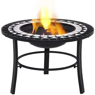 vidaXL Feuerschale Mosaik Ø 68 cm Schwarz/Weiß