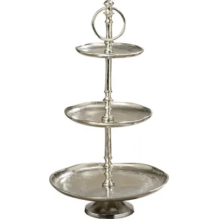 WHOLE HOUSE WORLDS Boltze Deco-Etagere Flaire Silber Aluminium h48 C Alu