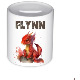 Manufaktur Liebevoll Drache Spardose personalisiert Taufe Geschenk Geburt Babygeschenk, Einschulungsgeschenk. Personalisierte Kinder Spardose Dino Baby, Jungen Geldgeschenk (Drache)