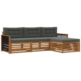 vidaXL Outdoor-Sofagarnitur 249 x 162,5 x 73 cm Natur/Anthrazit
