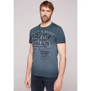T-Shirt, mit auffälligen Front-Schriftzügen, Gr. M, concrete blue, , 60079467-M