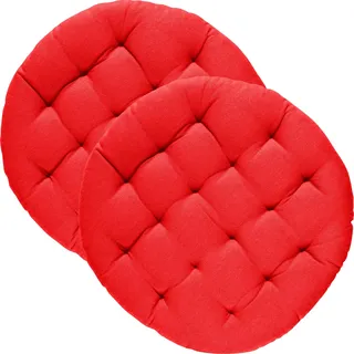REDBEST Stuhlkissen Tulsa 2er-Pack rot Größe rund: 40 cm Ø