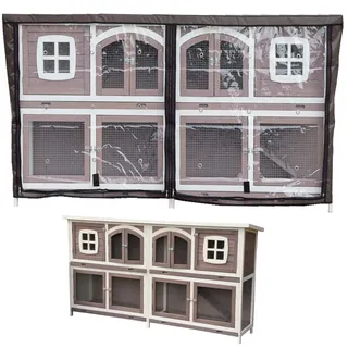 nanook shop Kaninchenstall 215 x 53 x 105 cm schwarz