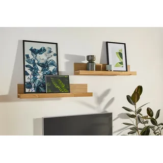 Wandboard Wandregal Kolding 2er-Set Breite 90cm Eiche teilmassiv
