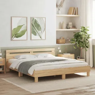 Bettgestell Mit Kopfteil Sonoma-eiche 180x200 Cm Holzwerkstoff