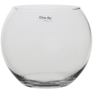 GlasArt Kugelvase Glasvase Kugelvase Klarglas Auswahl zwei Größen Ø15/18cm Handwerk (1 St., Kein Set), aus Glas weiß Ø 18 cm x 15.5 cm