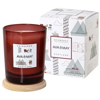 AVA & MAY Duftkerze "Edinburgh" in Rotbraun - 180 g