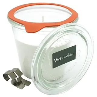 luterna 100% ÖKO-Duftkerze aus regionaler Bio-Masse im original Weckglas®, Weihnachtsduft, BIOKEMA, 94/90 mm, 290 ml, Brenndauer ca. 46h