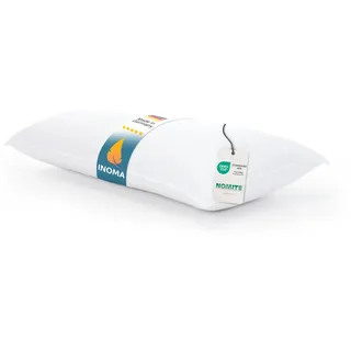 INOMA Wohlfühl-Kissen Bali Mittel 40x80cm – Kissen, Ultra Soft Federn Daunen Mischung (90% Federn, 10% Daunen), Made in Germany, Oeko-TEX, allergikerfreundlich, atmungsaktiv, Frühling/Sommer/Herbst