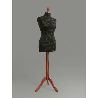 LUCCESI Schneiderpuppe | weiblich/Female | Größe/Size: L (40-42) | Schneiderbüste | Bezug schwarz/florales Muster (braun) | Standfuss Calvados | Schaufensterpuppe
